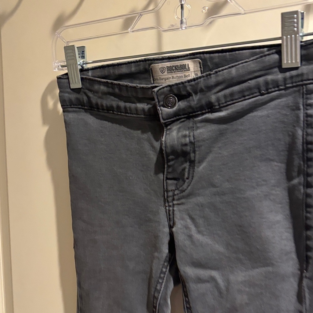 EUC fuels size 10 Rock $ Roll Denim Dark Gray Flare Jeans - Picture 4 of 6
